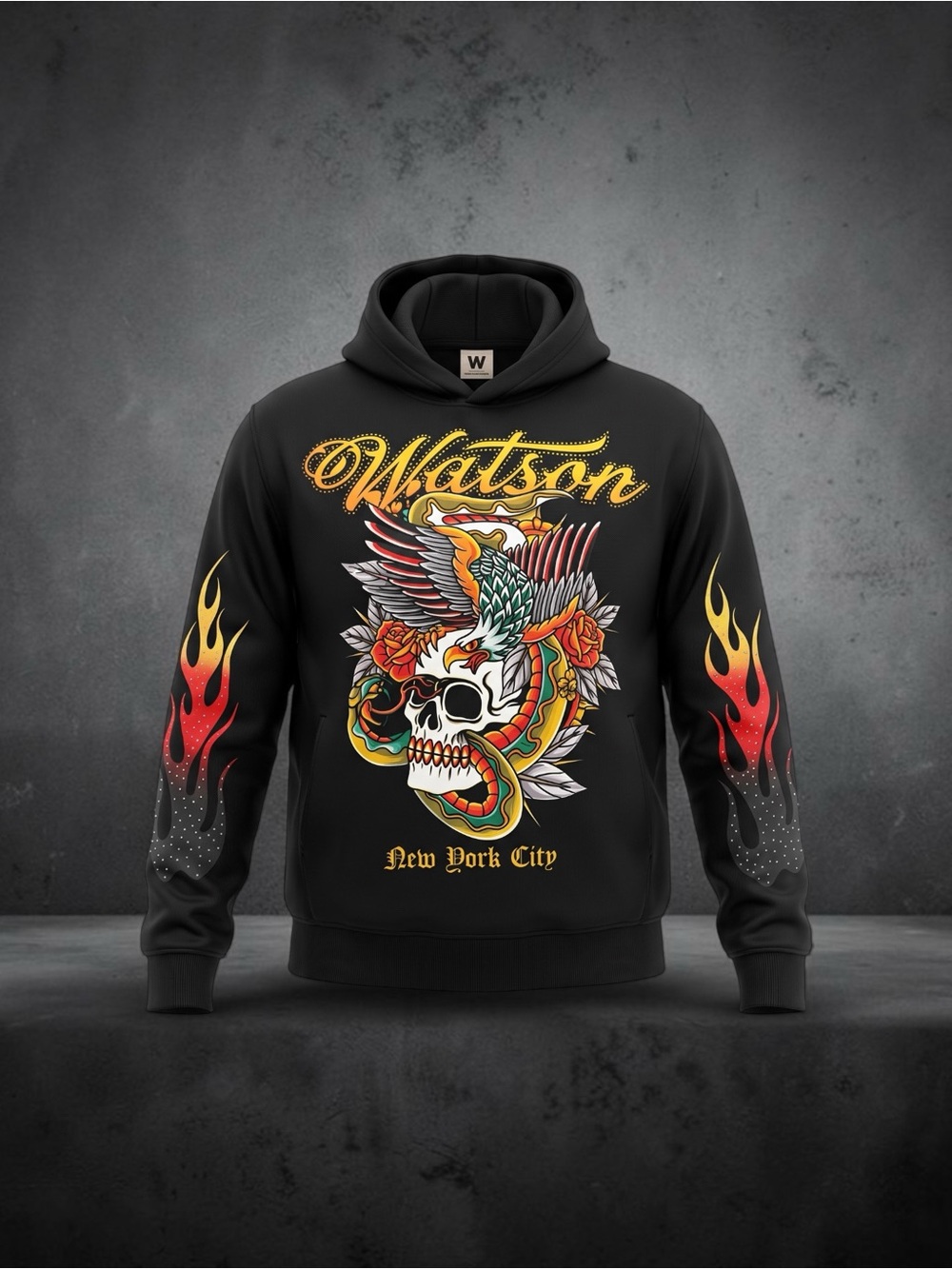 Watson New York City Black Studded Hoodie